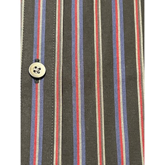 Saddlebred Wrinkle Free Button Down Shirt Striped Blue Black Red Gray Sz XXL NWT - Picture 2 of 4
